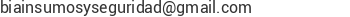 Correo electr&oacute;nico de Bia Insumos y Seguridad CA